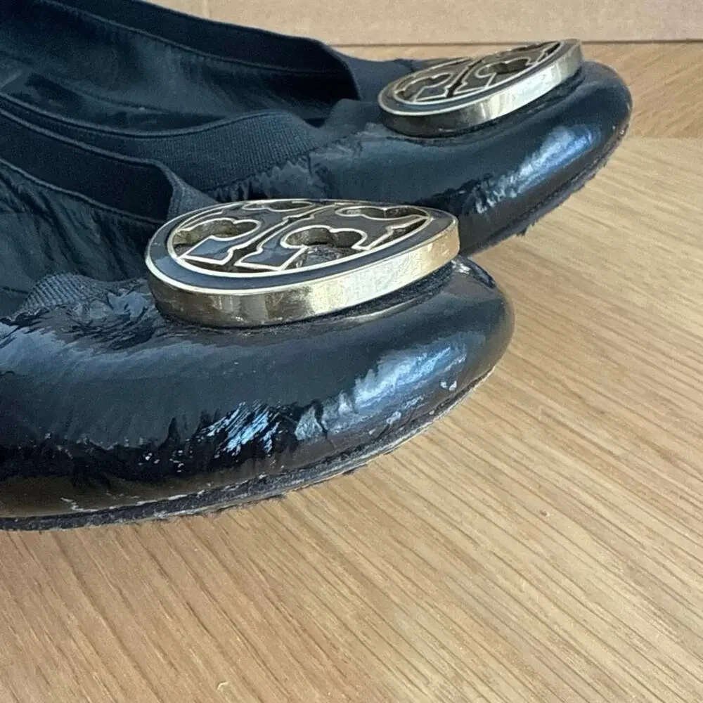 Tory Burch Black/Gold Women Ballet Flats - SZ 8.5